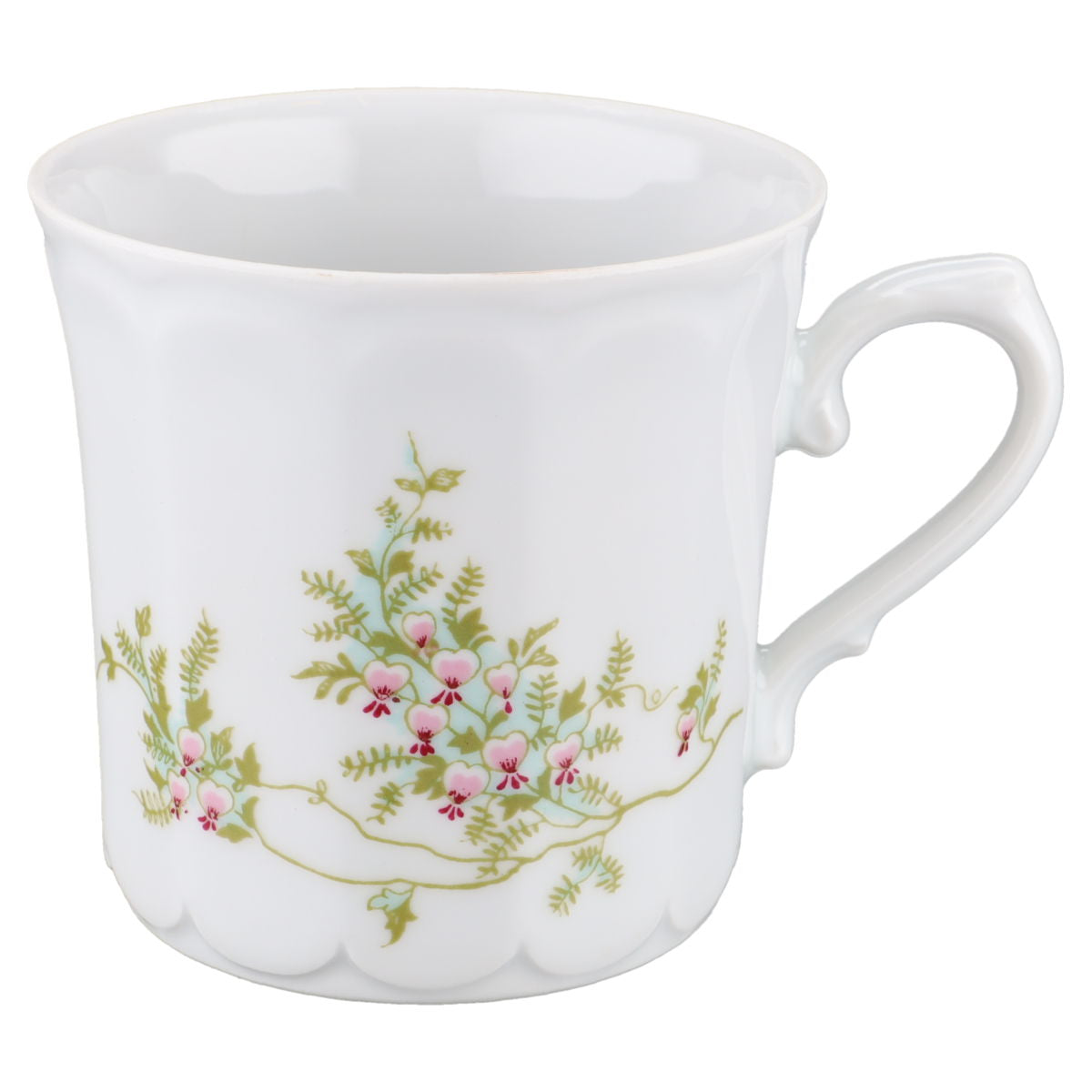 Kaffeetasse Eschenbach Bayreuth Grüne Ranke III mit roter Blüte