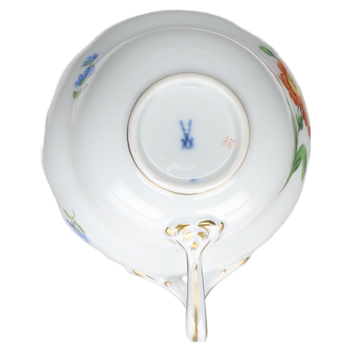 Kaffeetasse Glockenblüte Orange Meissen Neuer Ausschnitt II.Wahl Bunte Blume