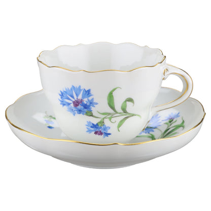 Kaffeetasse mit Untere Kornblume Blau Meissen Neuer Ausschnitt II.Wahl Bunte Blume