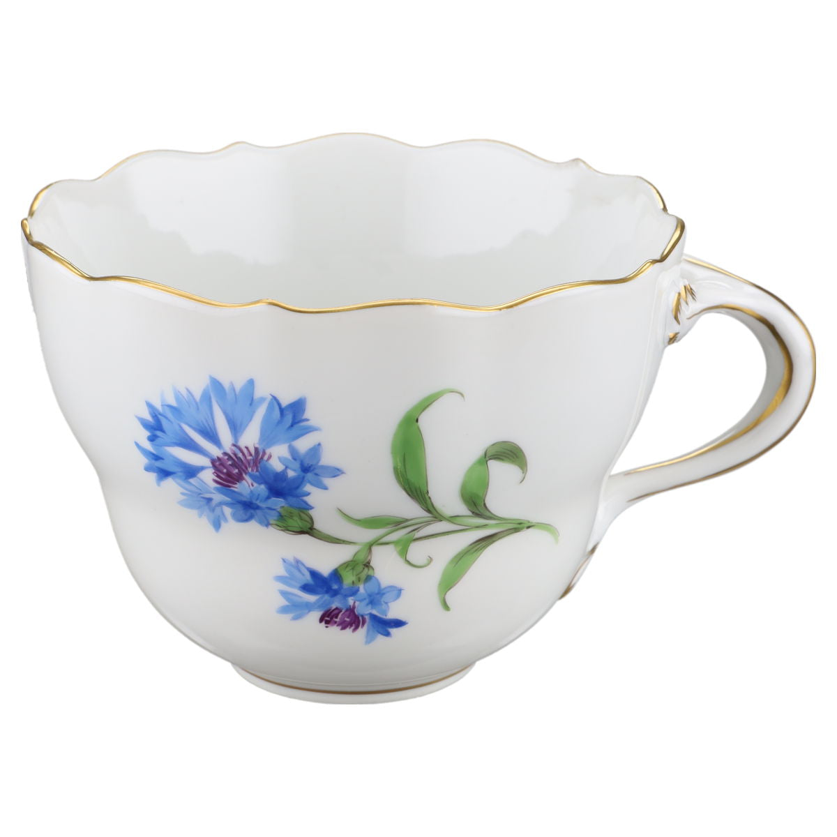 Kaffeetasse mit Untere Kornblume Blau Meissen Neuer Ausschnitt II.Wahl Bunte Blume