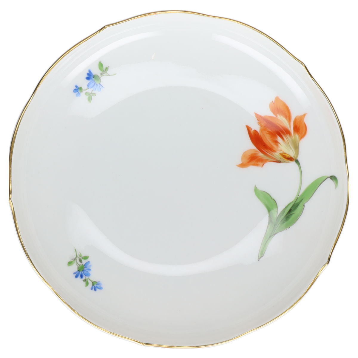 Kaffeetasse mit Untere Tulpe Orange Meissen Neuer Ausschnitt II.Wahl Bunte Blume