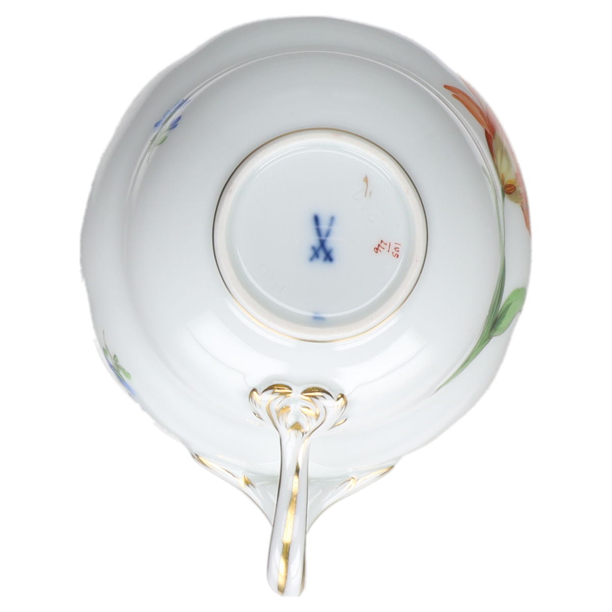 Kaffeetasse mit Untere Tulpe Orange Meissen Neuer Ausschnitt II.Wahl Bunte Blume