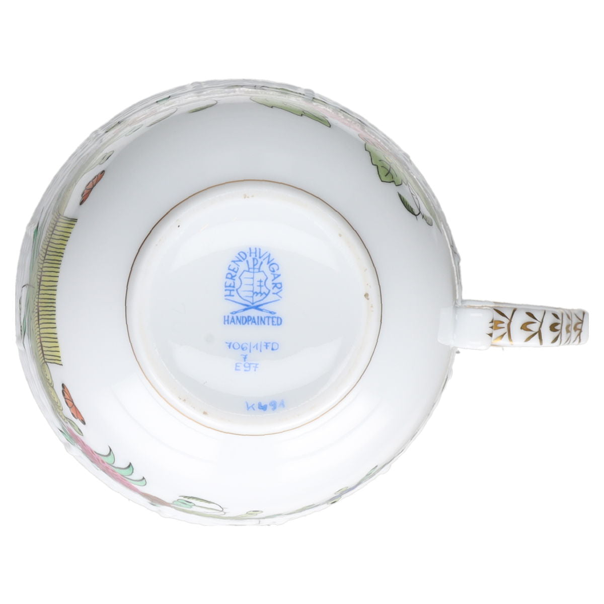 Kaffeetasse Modell 706 / 1 /FD Herend Ungarn Form Osier Fleurs des Indes Indian Basket
