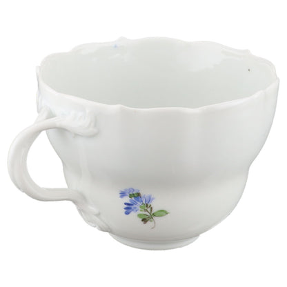 Kaffeetasse ohne Goldrand Chrysantheme Meissen Neuer Ausschnitt II.Wahl Bunte Blume