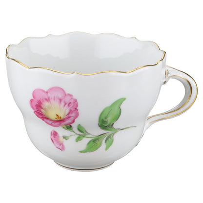 Kaffeetasse Rosa Blüte Meissen Neuer Ausschnitt II.Wahl Bunte Blume
