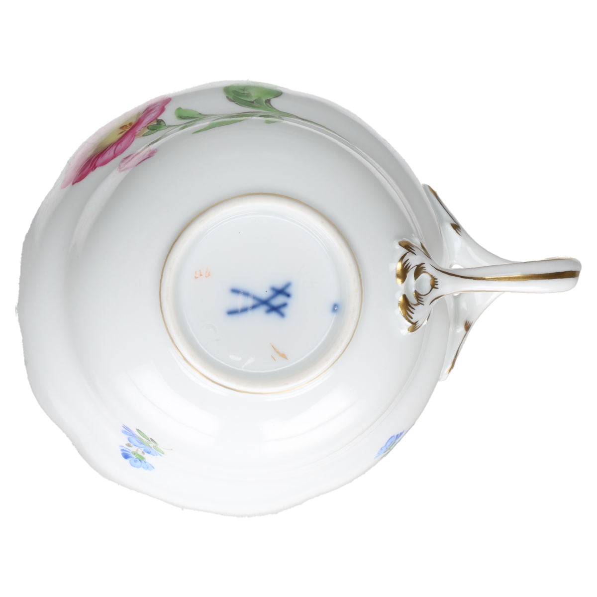 Kaffeetasse Rosa Blüte Meissen Neuer Ausschnitt II.Wahl Bunte Blume