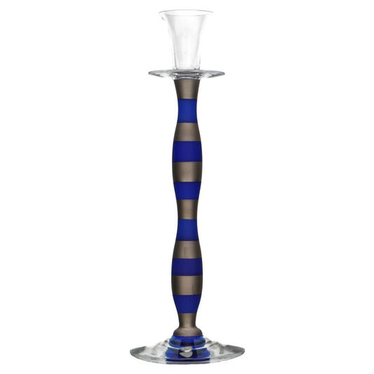 Kerzenleuchter H 33 cm Orrefors Nobel blau
