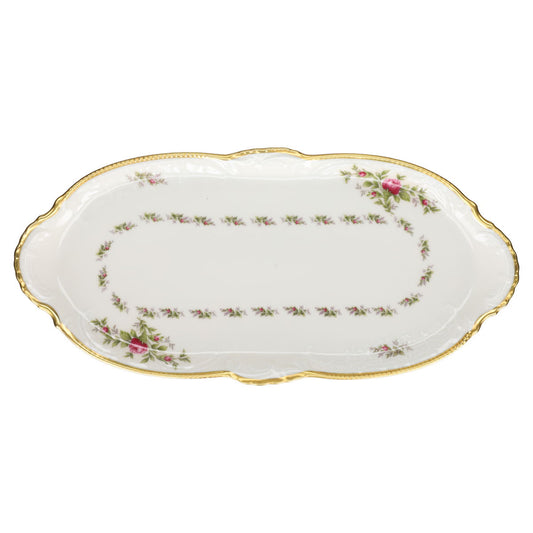 Königskuchenplatte  Rosenthal Sanssouci elfenbeinfarben Pastorale Moosrose