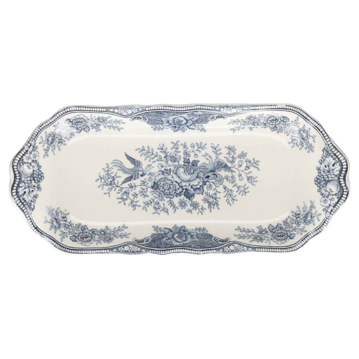 Königskuchenplatte klein hoher Rand Crown Ducal Bristol blau