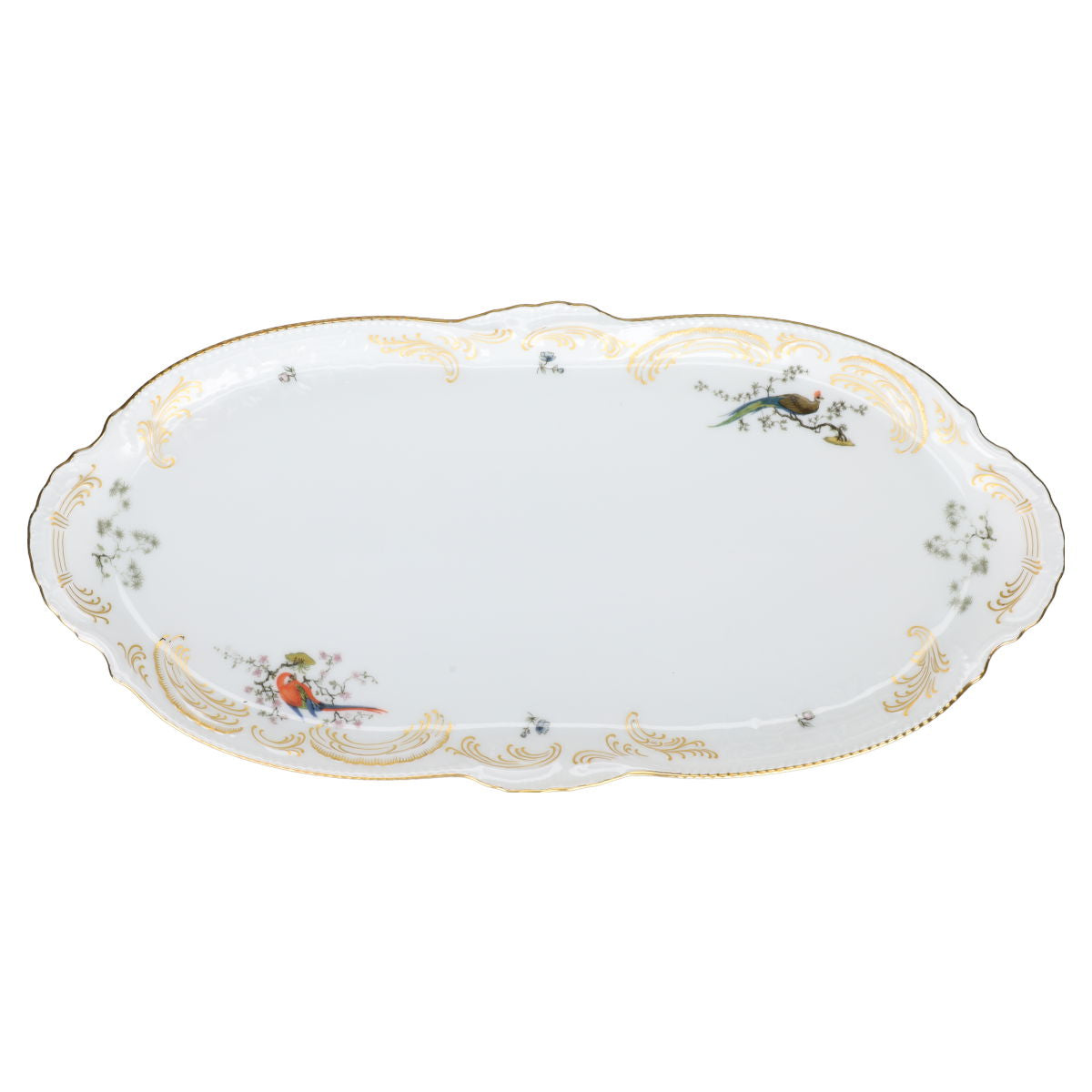 Königskuchenplatte Rosenthal Sanssouci weiß Voliere