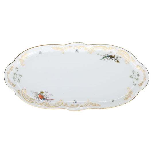 Königskuchenplatte Rosenthal Sanssouci weiß Voliere