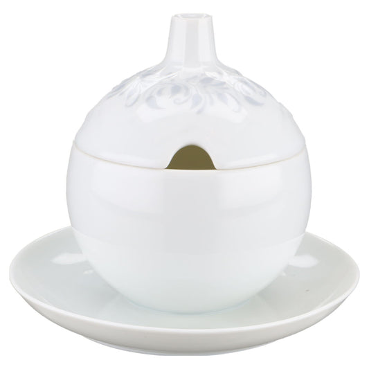 Konfitürendose / Marmeladendose auf Teller einteilig Rosenthal Lotus Pergola grau