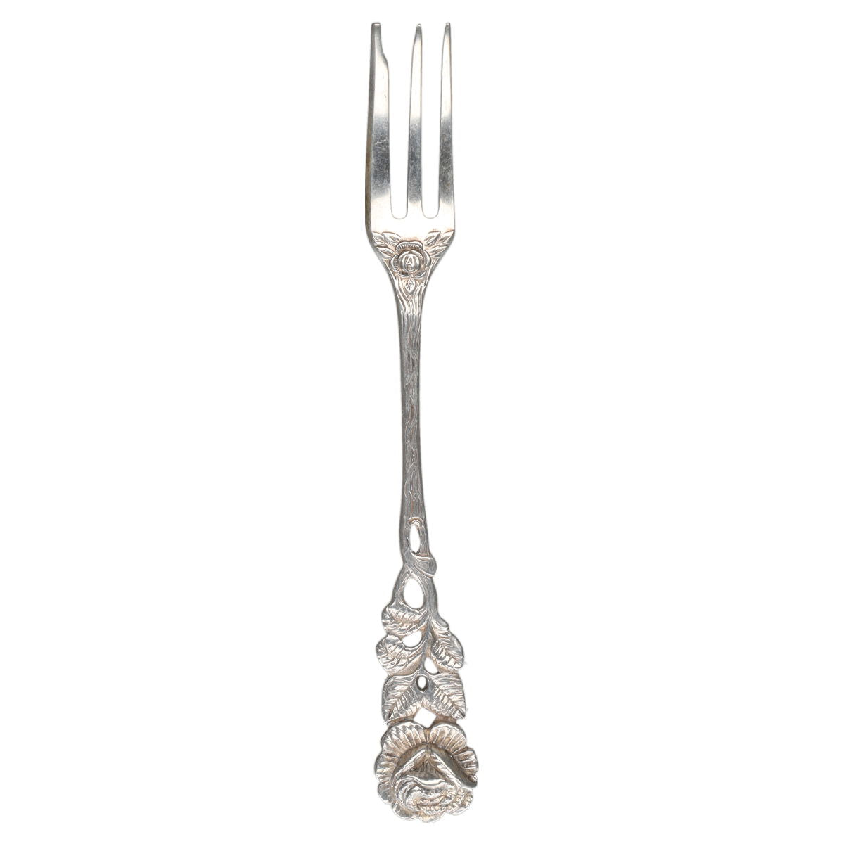Kuchengabel klein Antiko Hildesheimer Rose 800er Silber