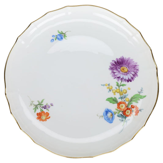 Kuchenplatte Margarite Lila Meissen Neuer Ausschnitt I.Wahl Blumenbouquet