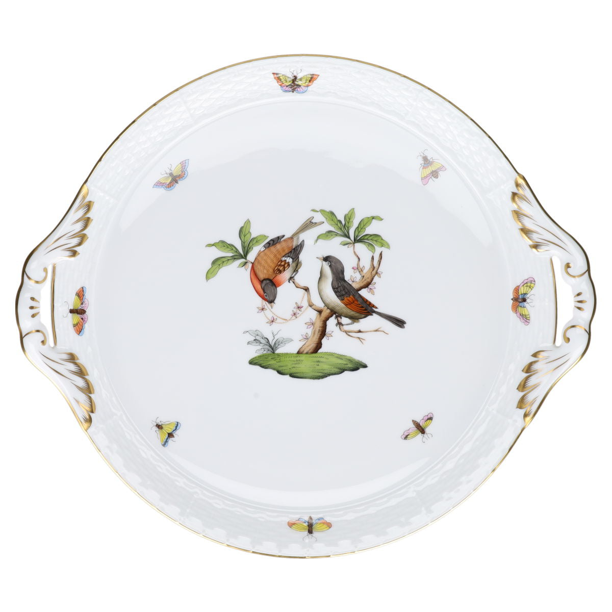 Kuchenplatte mit Griffen - Modell 315 Herend Ungarn Form Osier Rothschild