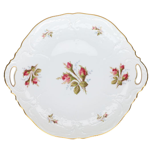 Kuchenplatte mit Griffen Rosenthal Sanssouci weiß Moosrose