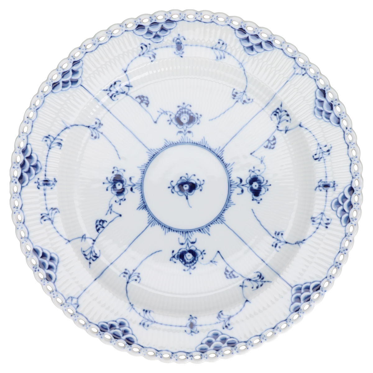 Kuchenplatte Modell 1041 Royal Copenhagen Musselmalet Vollspitze I. Wahl