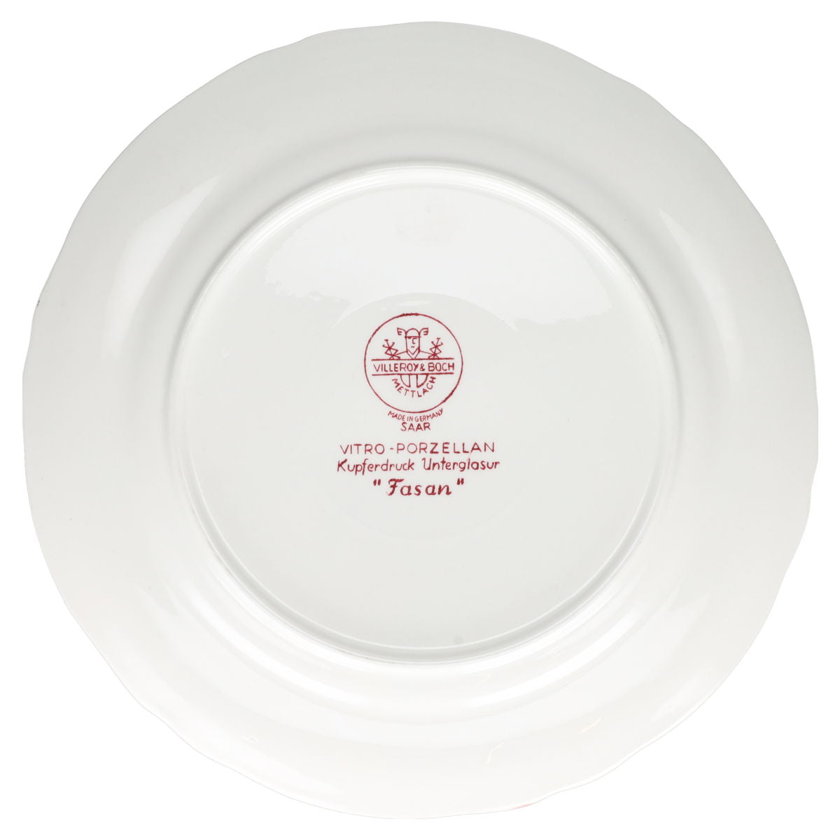 Kuchenteller altes Modell Villeroy & Boch Fasan rot