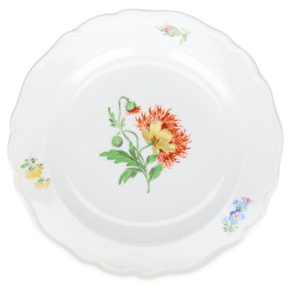 Kuchenteller klein Chrysantheme Orange rechts Meissen Neuer Ausschnitt II.Wahl Bunte Blume