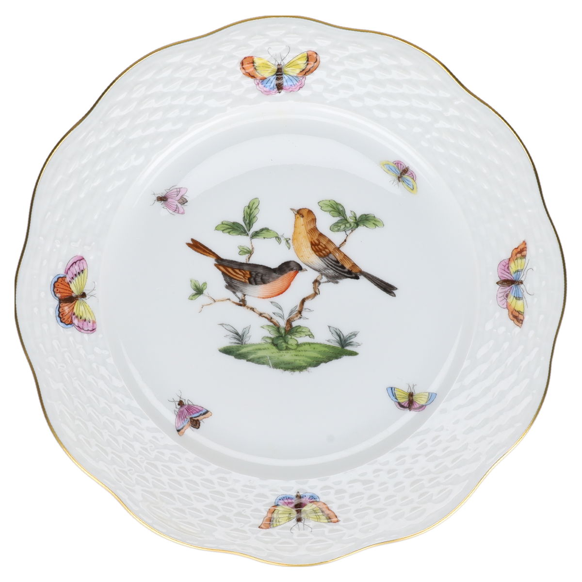 Kuchenteller Modell 517 Motiv H Herend Ungarn Form Osier Rothschild