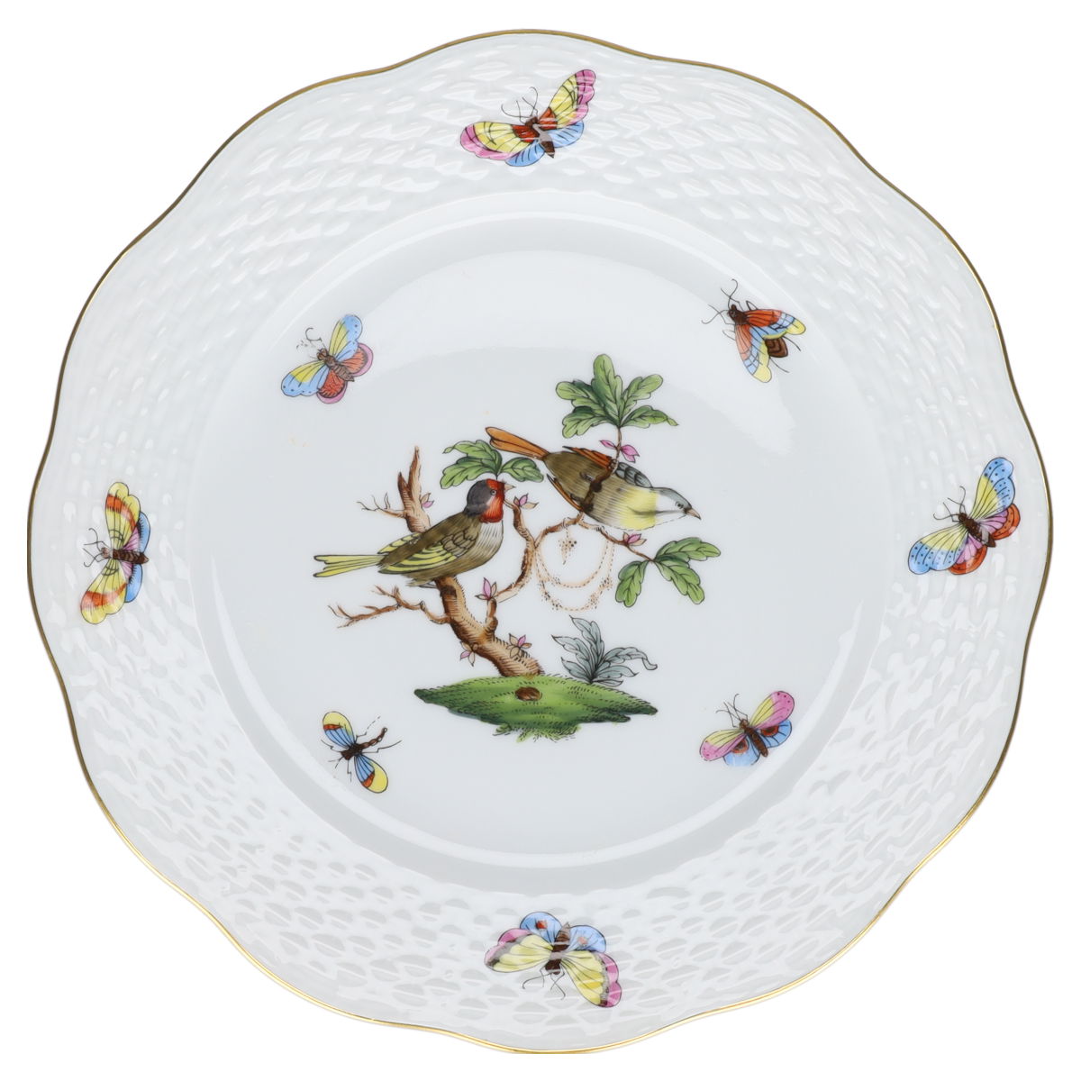 Kuchenteller Modell 517 Motiv J Herend Ungarn Form Osier Rothschild