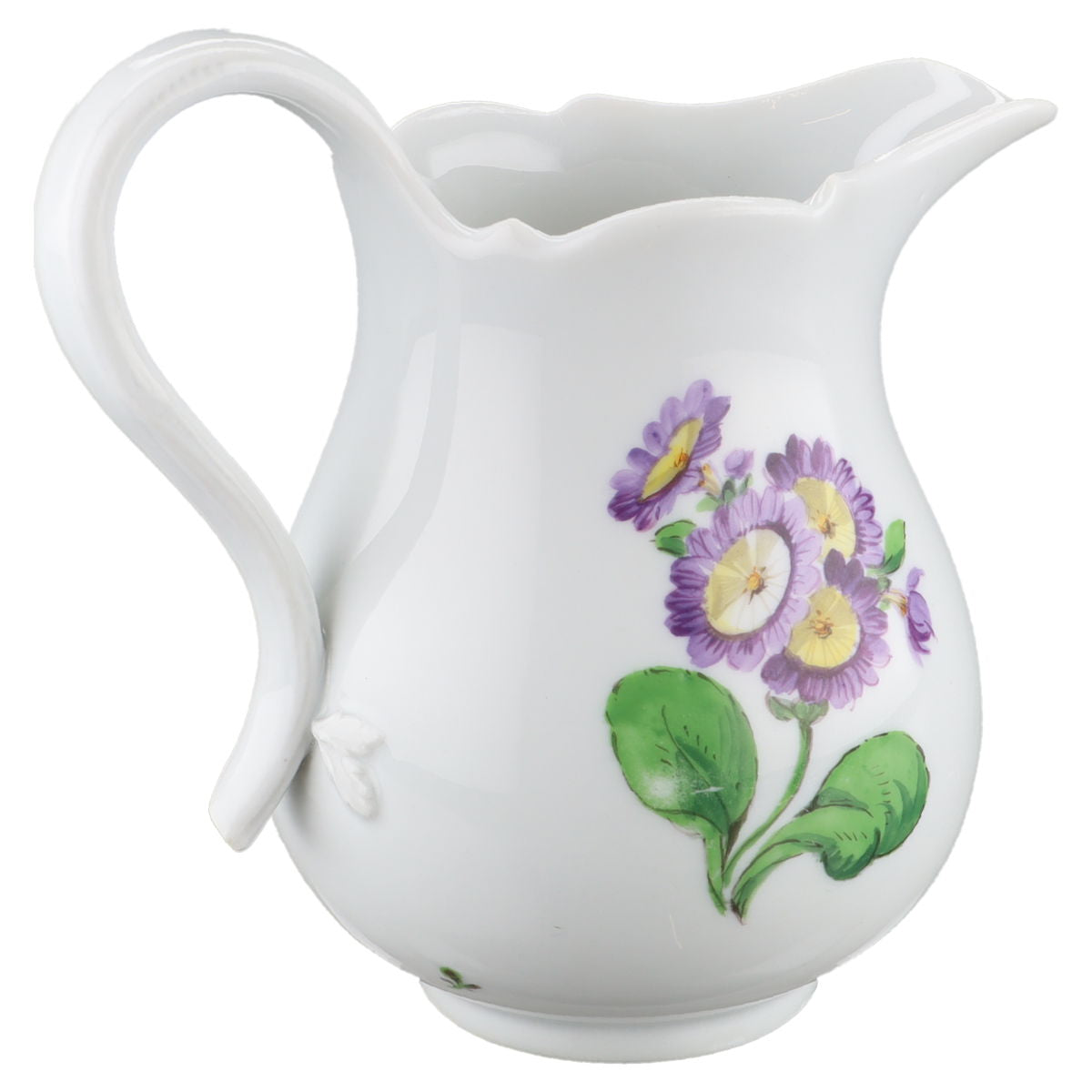 Milchkännchen groß ohne Goldrand Chrysantheme orange Meissen Neuer Ausschnitt II.Wahl Bunte Blume