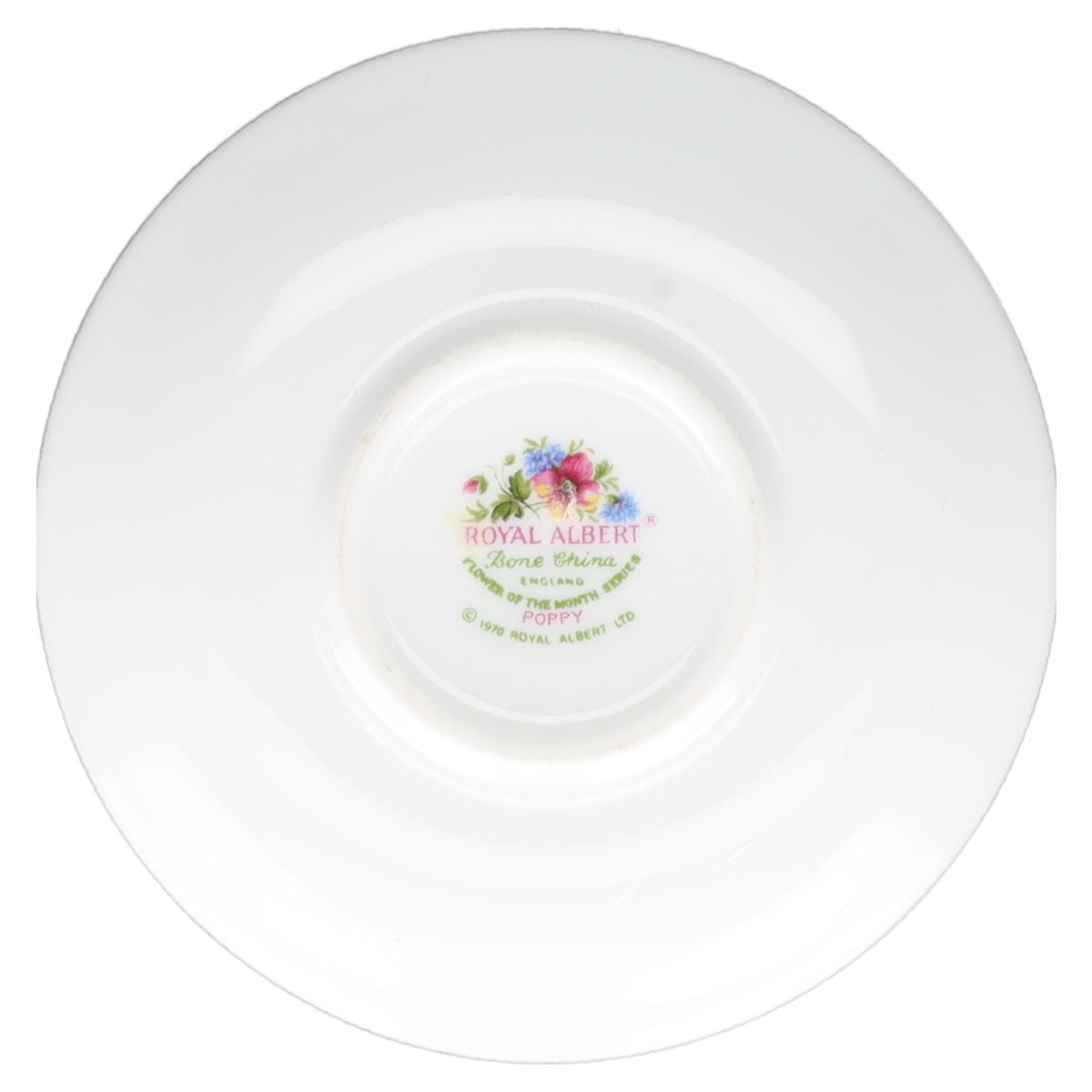 Miniaturtasse mit Untertasse - August Royal Albert Flower of The Month