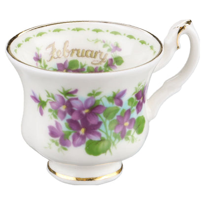 Miniaturtasse mit Untertasse - February Royal Albert Flower of The Month