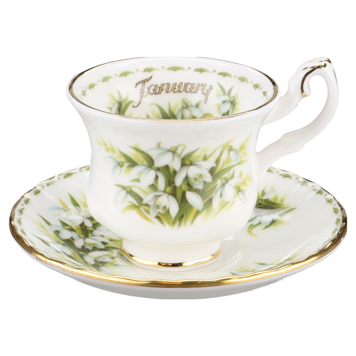 Miniaturtasse mit Untertasse - January Royal Albert Flower of The Month
