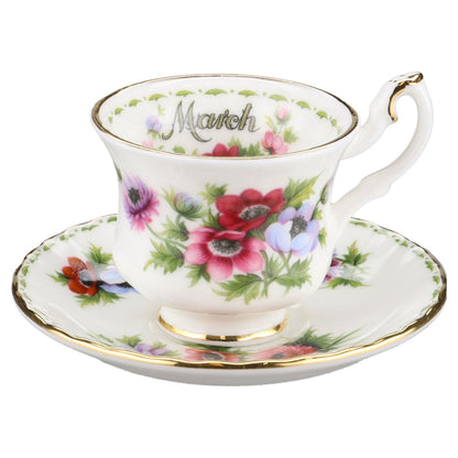 Miniaturtasse mit Untertasse - March Royal Albert Flower of The Month