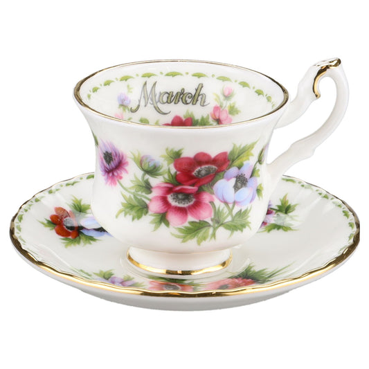 Miniaturtasse mit Untertasse - March Royal Albert Flower of The Month