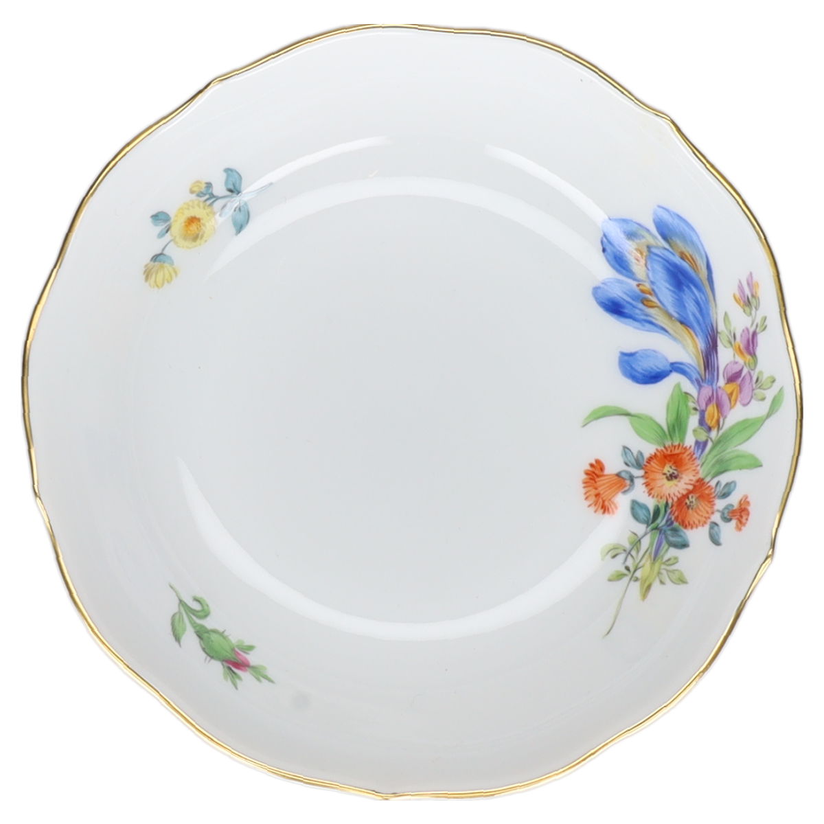 Mokka /Espressotasse mit Untere ohne Spiegel - Krokus Meissen Neuer Ausschnitt I.Wahl Blumenbouquet