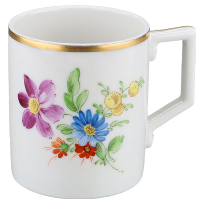 Mokkatasse Espressotasse Blüte Lila Typ III Höchst Höchster Porzellanmanufaktur Kurfürst Bunte Blume