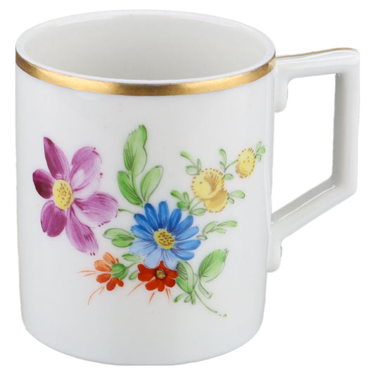 Mokkatasse Espressotasse Blüte Lila Typ III Höchst Höchster Porzellanmanufaktur Kurfürst Bunte Blume