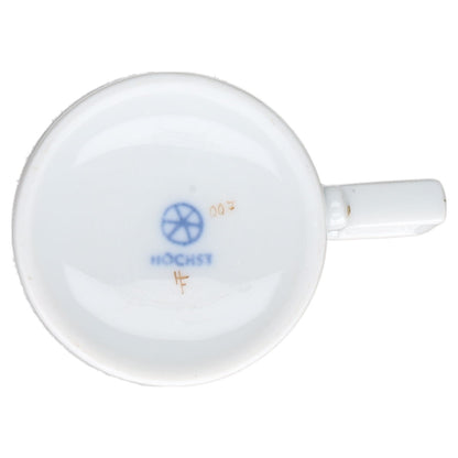 Mokkatasse Espressotasse Blüte Rot, Grau, Gelb Höchst Höchster Porzellanmanufaktur Kurfürst Bunte Blume