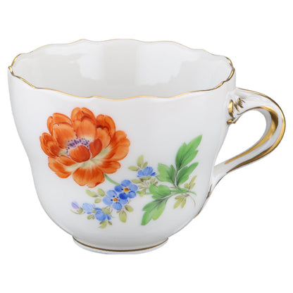 Mokkatasse Espressotasse Blüte Rot Typ I Meissen Neuer Ausschnitt I.Wahl Bunte Blume