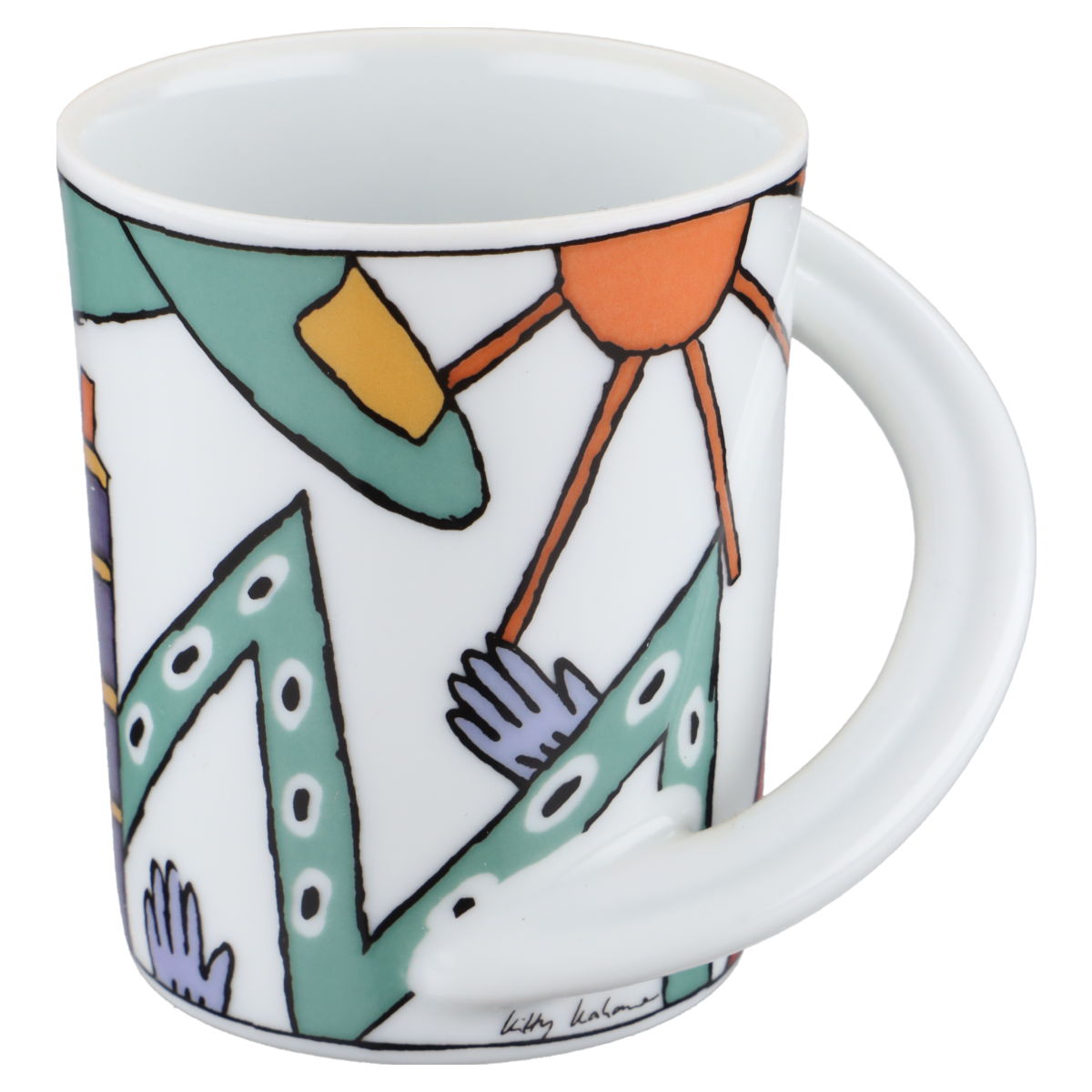 Mokkatasse Espressotasse mit Untertasse - Dekor L.A - Kitty Kahane Rosenthal Cupola Künstlertassen