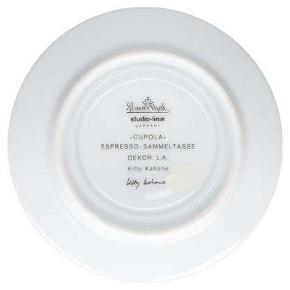 Mokkatasse Espressotasse mit Untertasse - Dekor L.A - Kitty Kahane Rosenthal Cupola Künstlertassen