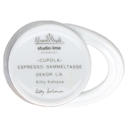 Mokkatasse Espressotasse mit Untertasse - Dekor L.A - Kitty Kahane Rosenthal Cupola Künstlertassen