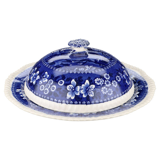 Ragout / Terrine flach Deckelschüssel Spode Copeland Blue Tower