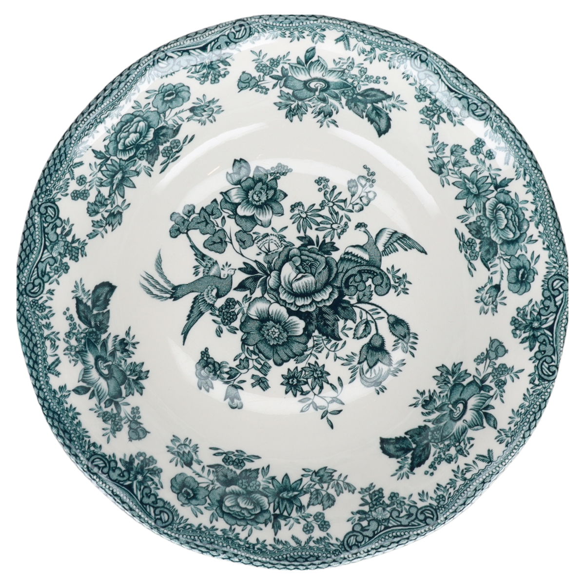 Salatschale neues Modell Enoch Wedgwood Asiatic Pheasants green / dunkelgrün grün