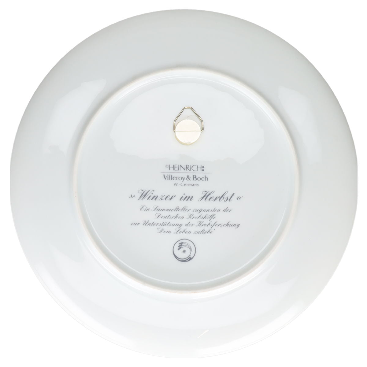 Sammelteller Wandteller : Winzer im Herbst Villeroy & Boch Heinrich Deutsche Krebshilfe E.V.