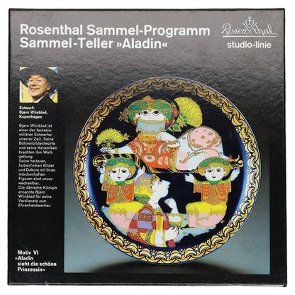 Sammelteller Wandteller Motiv VI Aladin sieht die schöne Prinzessin Rosenthal Björn Wiinblad Aladin mit OVP