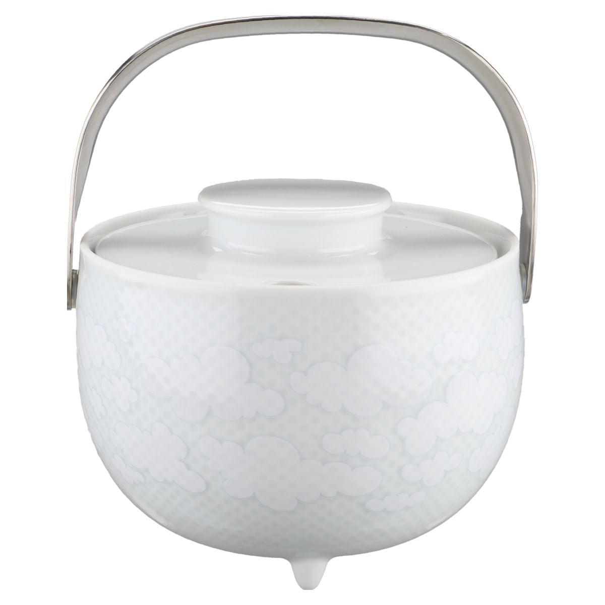 Sauciere mit Deckel und Metallhenkel