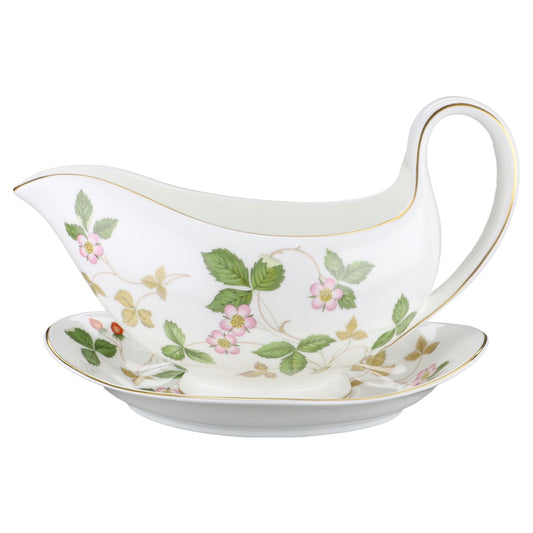 Sauciere mit Teller 2-tlg.  Wedgwood Wild Strawberry