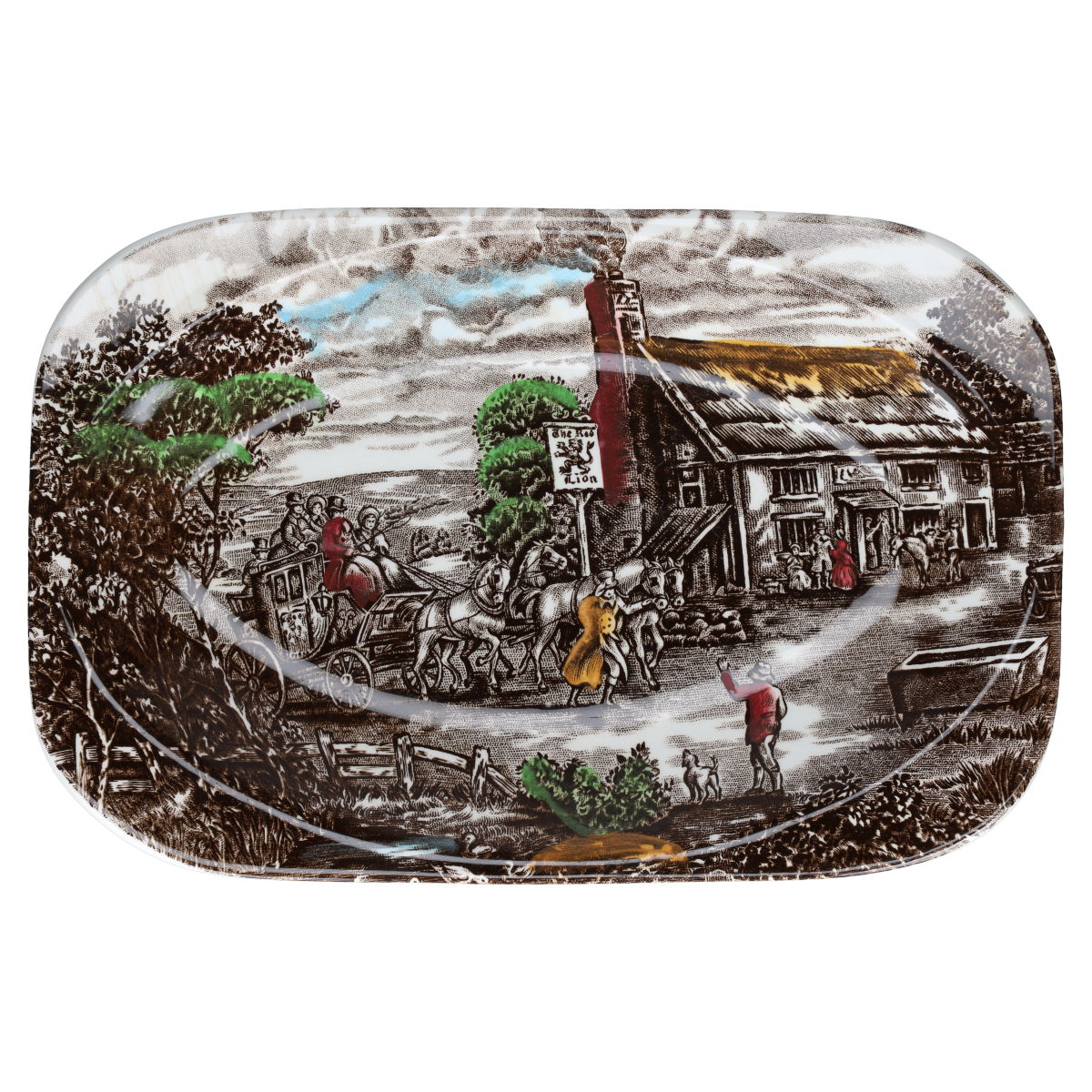 Sauciere mit Teller 2-tlg Wood & Sons England The Post House Braun Brown