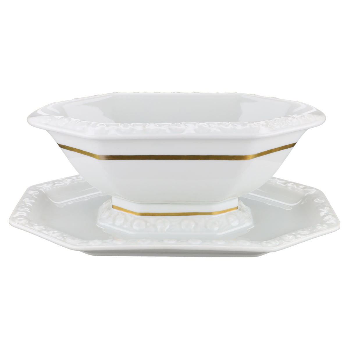 Sauciere mit Teller einteilig  Rosenthal Maria Goldband 4 mm handgemalt