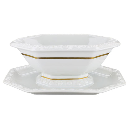 Sauciere mit Teller einteilig  Rosenthal Maria Goldband 4 mm handgemalt