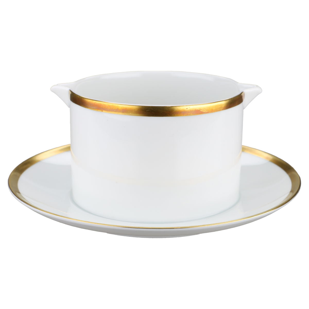 Sauciere mit Teller einteilig  Thomas Medaillon Goldrand 5 mm