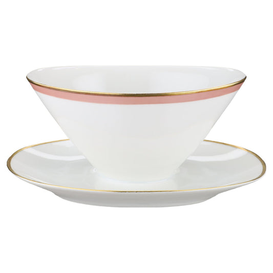Sauciere mit Teller einteilig Arzberg Form 2025 Roséband 9896